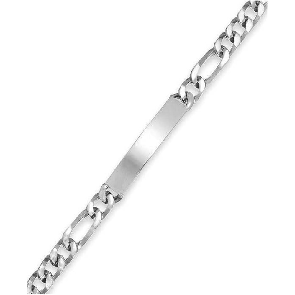 Rhona Sutton New York Silver Tone Figaro Chain ID Bracelet Boxed New No Tag - Picture 3 of 8